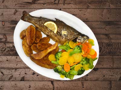 pstrąg z pieca restauracja Łeba ryby z pieca ryby smażone łeba